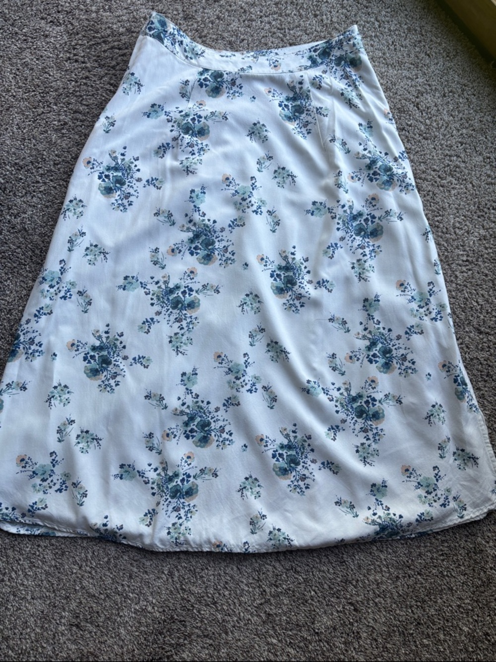 a.n.a White A-Line Skirt with Blue Floral Print
